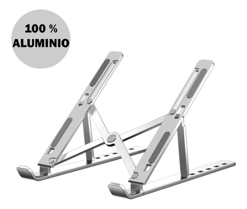 Suporte Aluminio De Notebook Articulado Dobrável Ergonomico Prateado Prateado