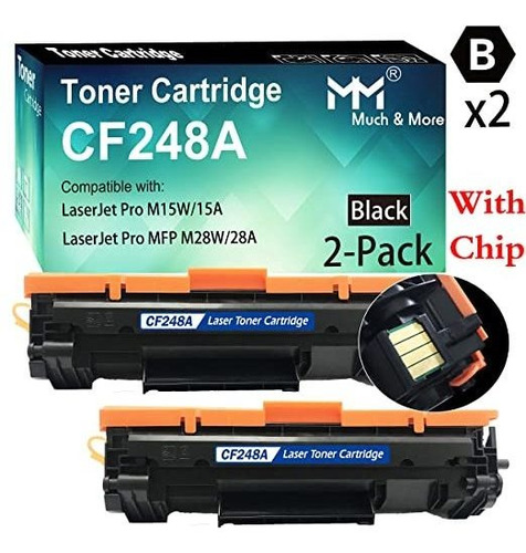 Compatible (2-pack, 2x Negro) 248a Cf248a 48a 48a Cartucho D