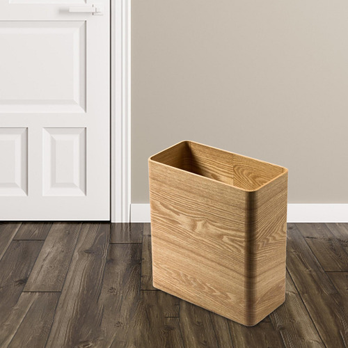Contenedor De Basura Para El Hogar, Papelera De Madera Clara