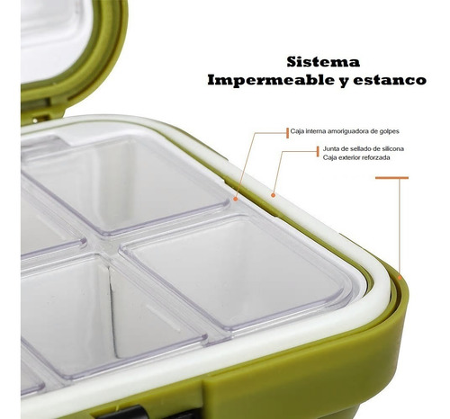 Caja Estanca Organizadora Moscas Y Señuelos 12 Div 11x8x3.5