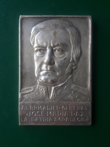 Medalla Placa Brigadier General José María Paz 1925 Mausoleo
