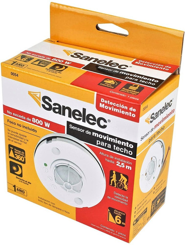 Sensor De Movimiento Para Techo Ajustable Sanelec 2 Pack