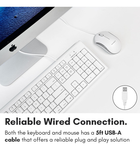 Combo Teclado & Mouse Mac Usb Ergonómico
