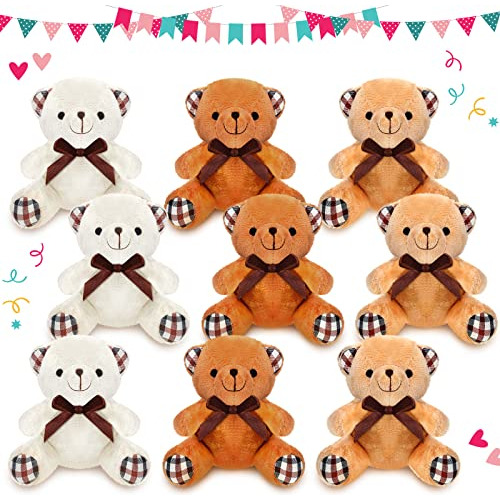 9 Piezas 4,7 Pulgadas Mini Oso Peluche Pequeños Oso W812i