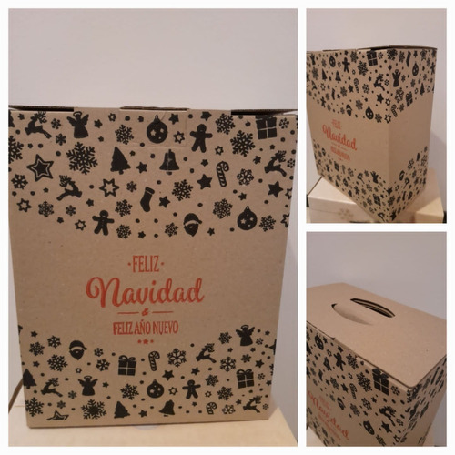 Cajas Navidad Maletin Navideños X 100 Unid 34x30x17 Lindas