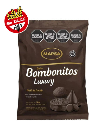 Chocolate Mapsa Bombonito Luxury S/a Baño Reposteria 1kg