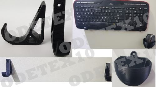 Suporte De Parede P/ Mouse Teclado Usb Fio C/ Sem Furo Abnt