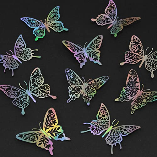 Mariposas Decorativas Stickers 3d Rainbow X 60u