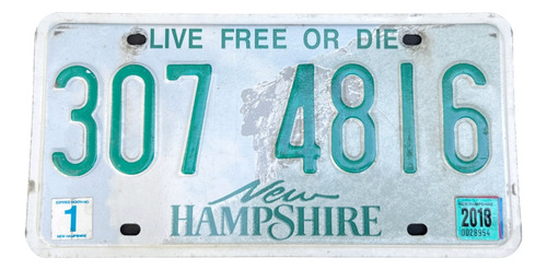 New Hampshire Placa Metálica Original Carro Eua Americana