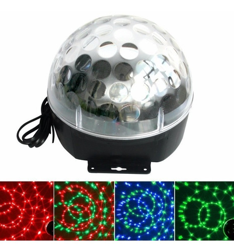 Bola Audioritmica 6 Colores Usb Sd Luces Led Dj + Pendrive
