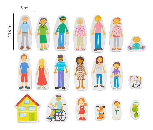 Imagen 3 de 6 de Familia Imantada Para Pizarron Infantiles Juguete Didactico