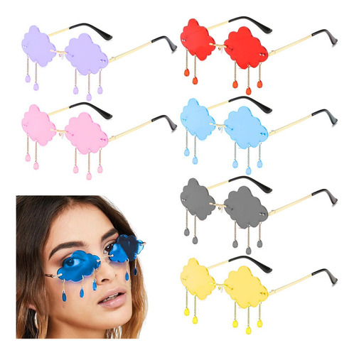 Gafas De Sol Con Montura De Nube Y Lluvia Lentes De Moda 1pz Color Rojo Lente A escoger Armazón A Escoger Diseño A Escoger
