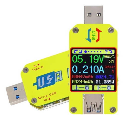 Tester Usb Medidor Voltimetro Amperimetro Detector Carga 