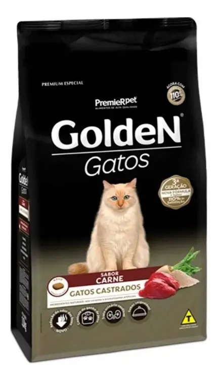 Alimento Golden Premium Especial para Gatos Castrados Sabor Frango 1 kg