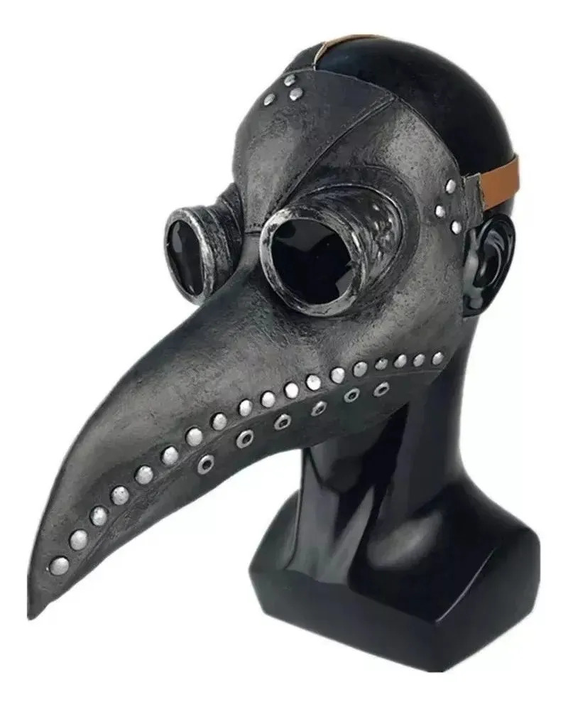 Máscara de Médico de la Peste Negro, Látex Estilo Steampunk, Disfraz Cosplay para Halloween y Fiestas Temáticas