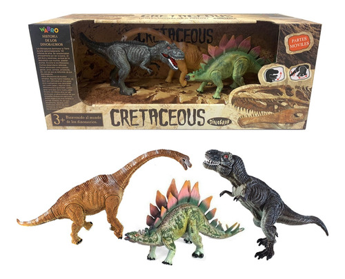 Cretaceous Set De Dinosaurios 3 Piezas 