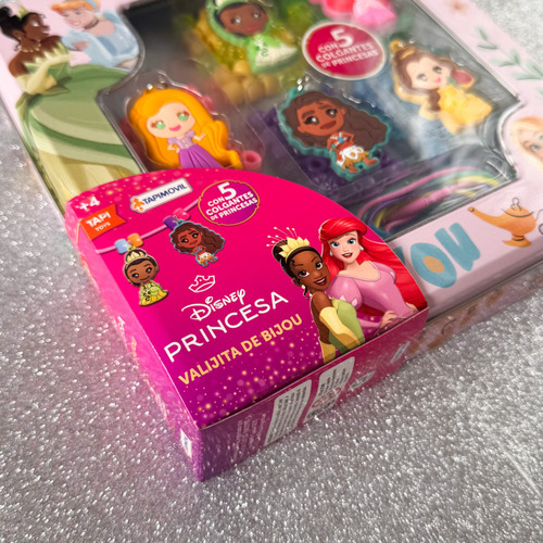 Valijita De Bijou Disney Princesa Kit Bijouterie 5 Colgantes