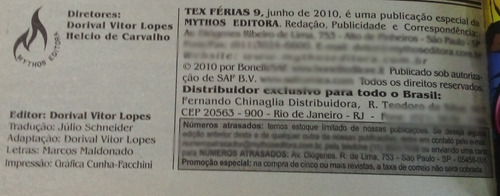Tex 9 Gibis Lote Diversificado Mythos Editora 2004 A 2010 (Usado)