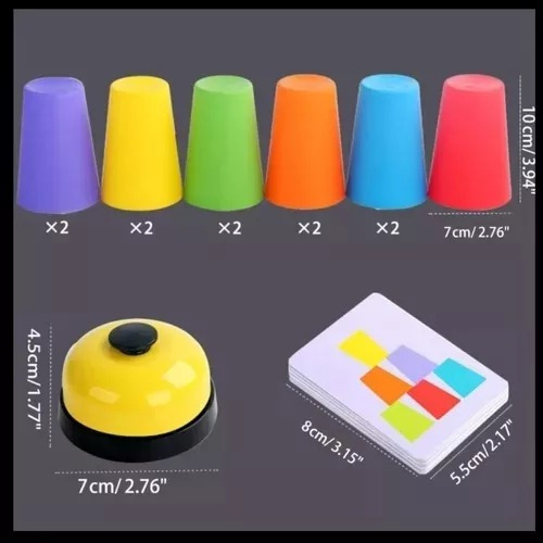Juego Didactico De Agilidad Vasos De Colores Apilables