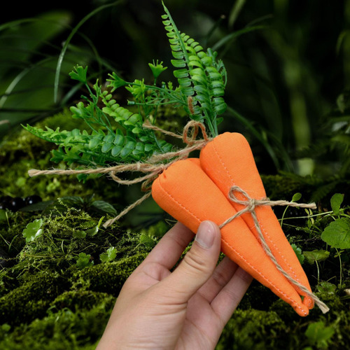 3 Piezas De Decoraciones De Zanahorias De Pascua, Naranja