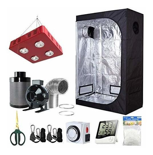 Bloomgrow 36''x20''x63'' Grow Tent + 4'' Fan Filter Duct Com