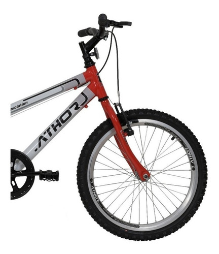 Imagem 2 de 2 de Bicicleta de passeio infantil Athor Bikes Evolution aro 20 Único 1v freios v-brakes cor vermelho com descanso lateral