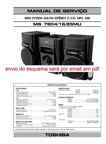 comprar Esquema Som Toshiba Ms 7804  Ms7804mu  Ms7804 Em Pdf Via Em