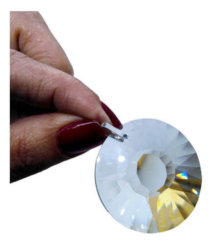 Pingente Mandala Cristal Swarovski 4 Cm Em Prata 925