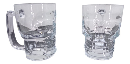 Tarro Taza Jarra De Cerveza Diseño Craneo De Calavera Trasparente