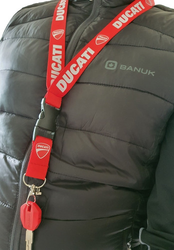 Llavero Lanyard Compatible Con Ducatimoto Red Cuello