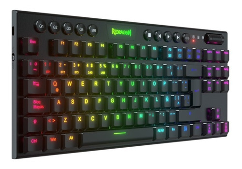 Teclado Gamer Redragon K622 Horus Tkl Cableado Red Español Color del teclado Negro