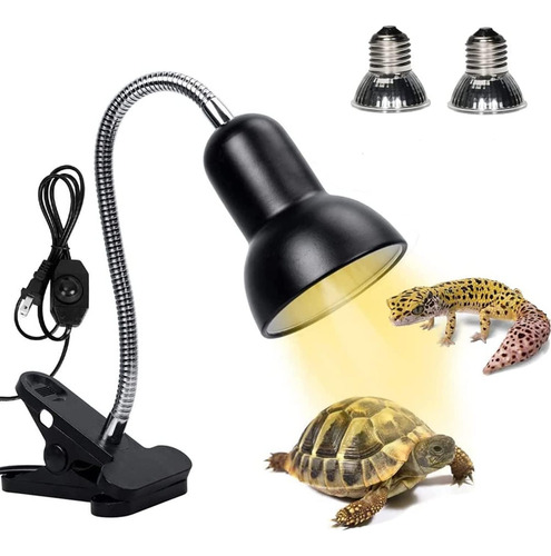 Lámpara Para Reptile Foco Calor Tortugas 2 Bombillas Uva Uvb