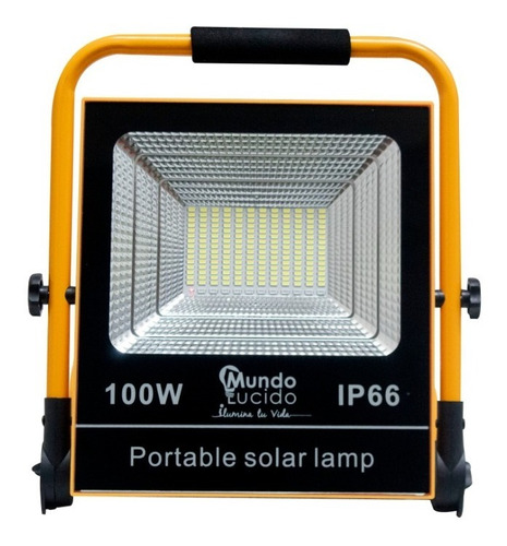 Reflector Led 100w Panel Solar Recargable Luz Blanca Poratil Color De La Carcasa Amarillo Color De La Luz Blanco Frío 6 V Cd