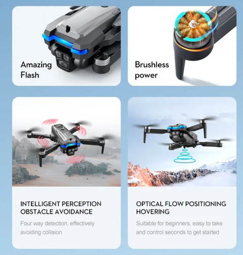 Drone S8s Pro Max Motor Brushless Camera Hd 4k 2 Baterias D