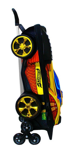 Imagem 4 de 10 de Mochilete Escolar Hotwheels Dune Dourado Maxtoy Alto-relevo