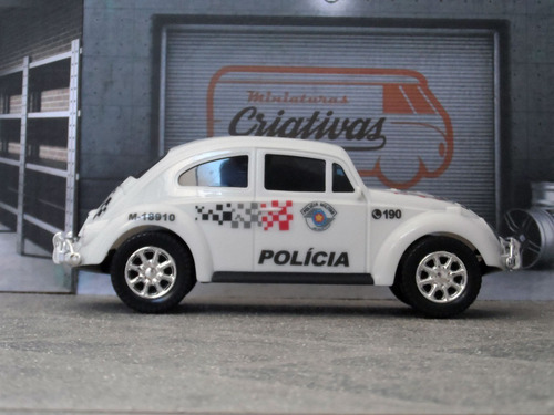 Miniatura Viatura Fusca Polícia Militar Pm Sp Atual = 22cm