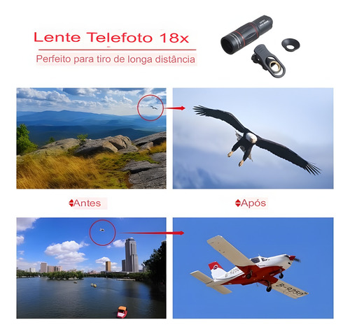 Luneta Apexel Lente 18x Zoom Foto Vídeo Tripé Monóculo