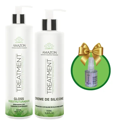 Queratina Para Cabelo Gloss + Creme De Silicone + Presente