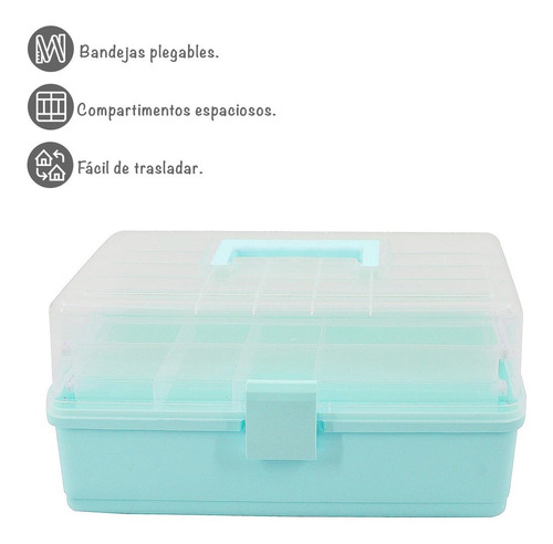 Imagen 7 de 10 de Caja Plastica Organizadora Multiuso Con Divisiones.