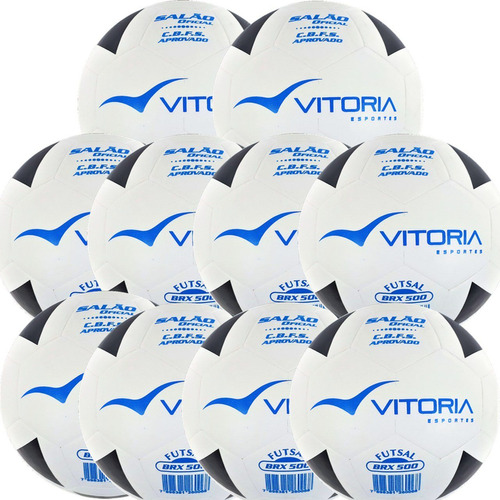 Kit 10 Bolas De Futsal Oficial Vitoria Brx Max 500 Atacado