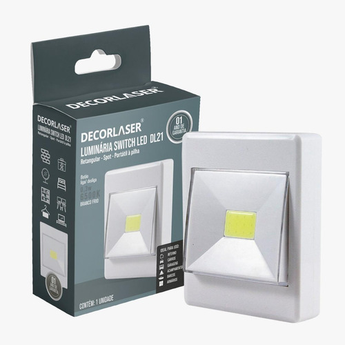 Mini Luminaria De Emergencia E Moveis Switch Led Cor Branco