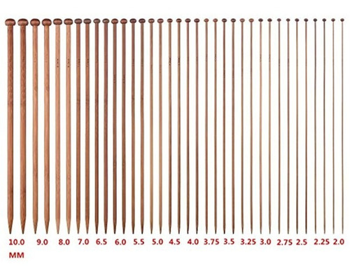 Imagen 7 de 9 de Set De 36 Palillos Rectos De Bambu Para Tejer - 35cm