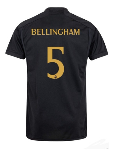 Camiseta Bellingham Real Madrid Negra Nro. 5 