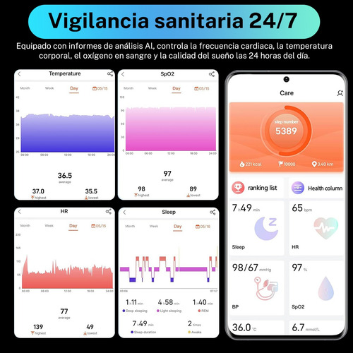 Reloj Inteligente Airbag Bomba Aire Presión Arterial S17