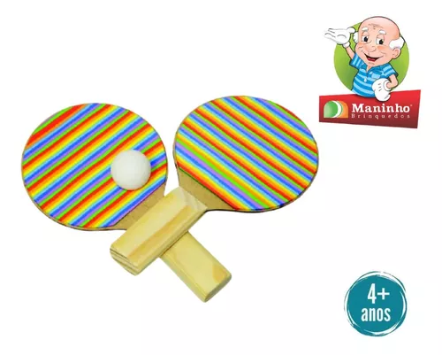 Jogo De Raquete Infantil + Bolinha Brinquedo Diverção Total