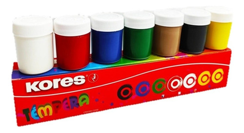 Tempera Original Kores 6+1 Colores Intensos Escolar