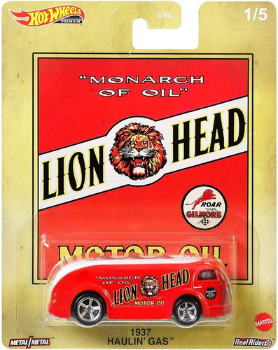 Hot Wheels Premium Vintage Oil - 1937 Haulin Gas Lion Head Cor Vermelho