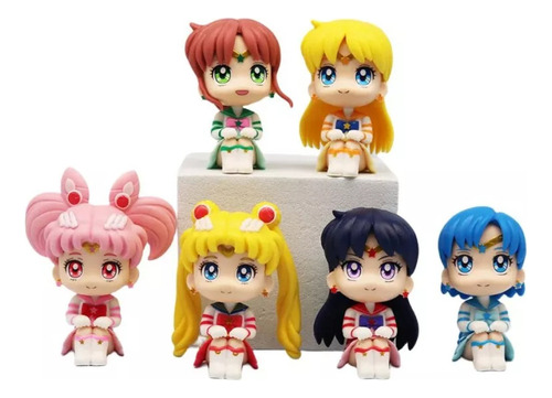 2025 7-8cm Sailor Moon Figura Sentada Modelo Juguete