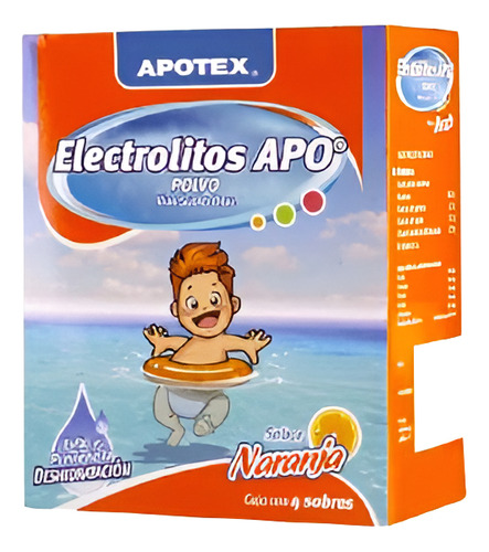 Electrolitos Apo Con 4 Sobres Sabor Naranja