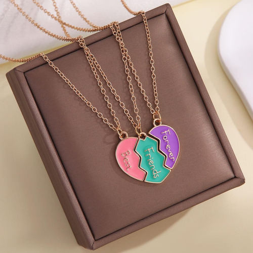 Collar Bff Para 3 Mejores Amigos Con Colgante En Forma De Co